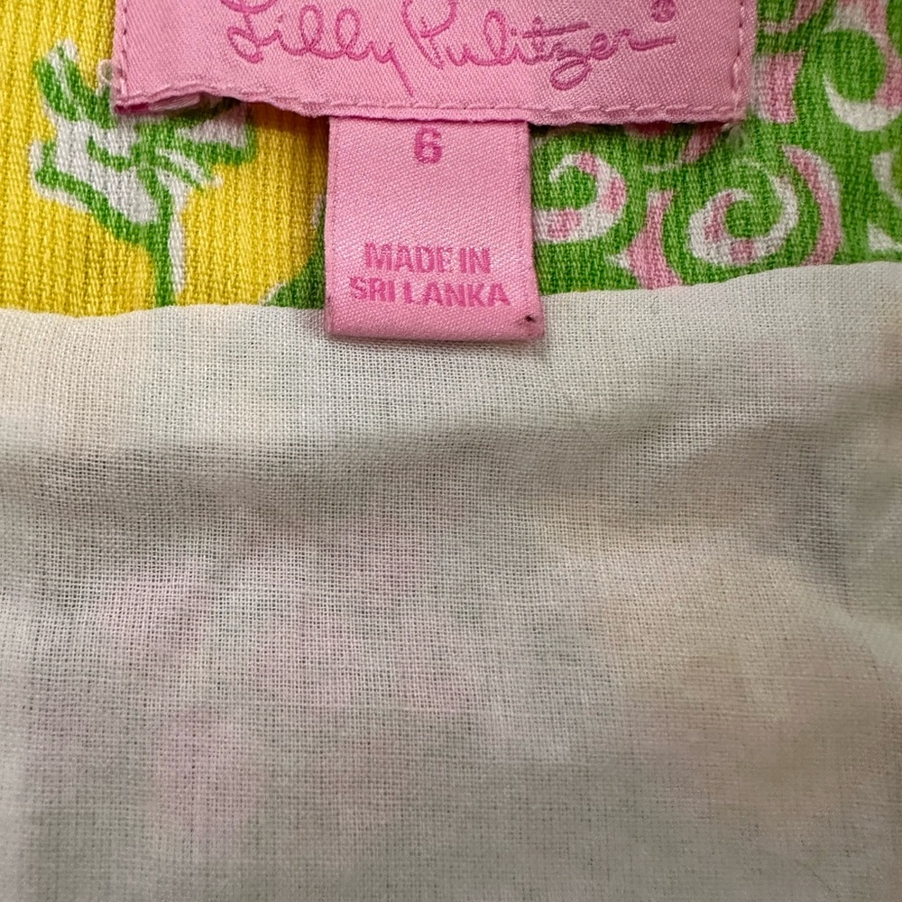 Lilly Pulitzer Crazy Cat House Mini Skirt with White Crochet Trim - Picture 4 of 4